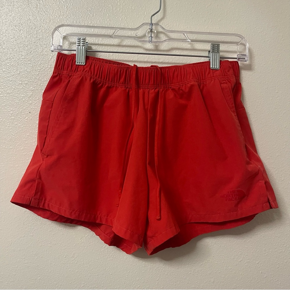 The Northface Red Orange Unlined Running Athletic Shorts Medium